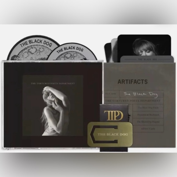 THE TORTURED POETS DEPARTMENT COLLECTOR'S EDITION DELUXE CD  "THE BLACK DOG” - Picture 1 of 4
